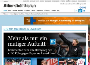 How ksta.de looks like on a tablet such as an iPad.