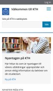 How kth.se looks like on a mobile device such as an iPhone.