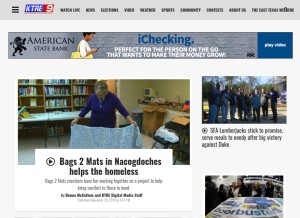 How ktre.com looks like on a tablet such as an iPad.
