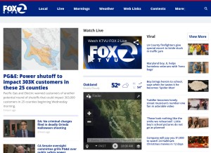 How ktvu.com looks like on a tablet such as an iPad.