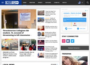 How ktxs.com looks like on a tablet such as an iPad.