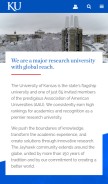 How ku.edu looks like on a mobile device such as an iPhone.