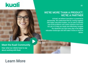 How kuali.co looks like on a tablet such as an iPad.