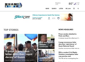 How kuam.com looks like on a tablet such as an iPad.