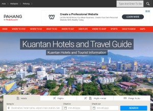How kuantan-hotels.com looks like on a tablet such as an iPad.