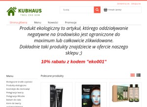 How kubhaus.pl looks like on a tablet such as an iPad.