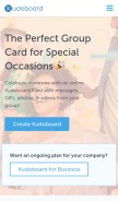 How kudoboard.com looks like on a mobile device such as an iPhone.