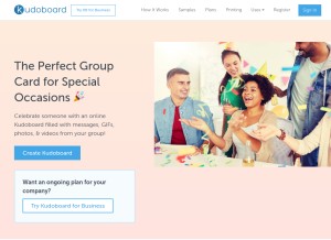 How kudoboard.com looks like on a tablet such as an iPad.