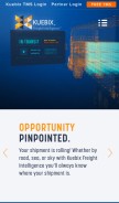 How kuebix.com looks like on a mobile device such as an iPhone.