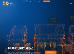How kuebix.com looks like on a tablet such as an iPad.