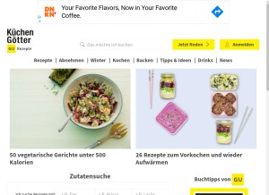How kuechengoetter.de looks like on a tablet such as an iPad.