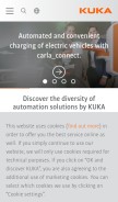 How kuka.com looks like on a mobile device such as an iPhone.