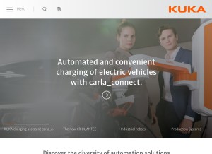 How kuka.com looks like on a tablet such as an iPad.