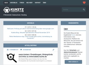 How kuketz-blog.de looks like on a tablet such as an iPad.
