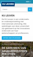 How kuleuven.be looks like on a mobile device such as an iPhone.