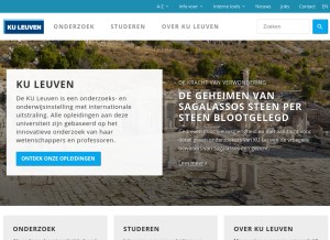 How kuleuven.be looks like on a tablet such as an iPad.