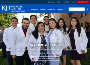 How kumc.edu looks like on a tablet such as an iPad.