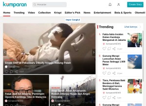 How kumparan.com looks like on a tablet such as an iPad.