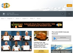 How kunc.org looks like on a tablet such as an iPad.