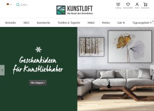How kunstloft.it looks like on a tablet such as an iPad.