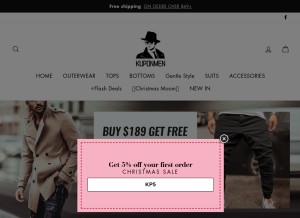 How kuponmen.com looks like on a tablet such as an iPad.