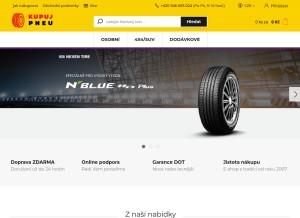 How kupuj-pneu.cz looks like on a tablet such as an iPad.