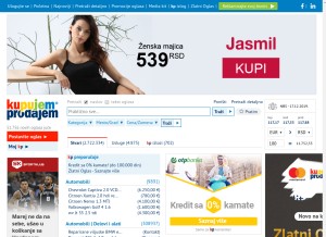 How kupujemprodajem.com looks like on a tablet such as an iPad.