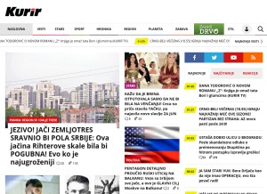 How kurir.rs looks like on a tablet such as an iPad.