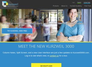 How kurzweiledu.com looks like on a tablet such as an iPad.