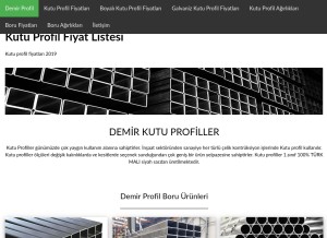How kutuprofilfiyatlari.com looks like on a tablet such as an iPad.