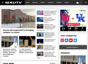 How kutv.com looks like on a tablet such as an iPad.