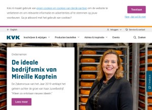 How kvk.nl looks like on a tablet such as an iPad.