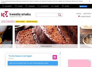 How kwestiasmaku.com looks like on a tablet such as an iPad.
