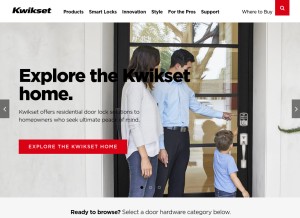 How kwikset.com looks like on a tablet such as an iPad.