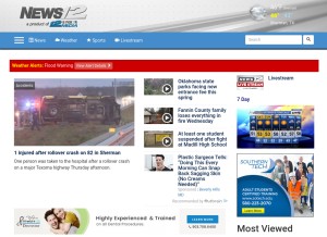 How kxii.com looks like on a tablet such as an iPad.