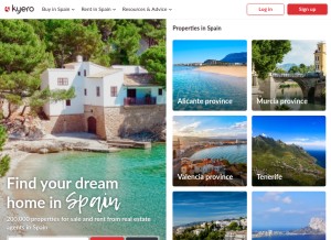 How kyero.com looks like on a tablet such as an iPad.
