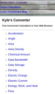 How kylesconverter.com looks like on a mobile device such as an iPhone.