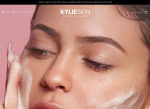 How kylieskin.com looks like on a tablet such as an iPad.
