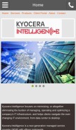 How kyoceraintelligence.com looks like on a mobile device such as an iPhone.