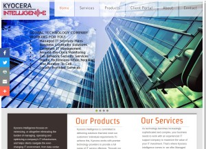 How kyoceraintelligence.com looks like on a tablet such as an iPad.