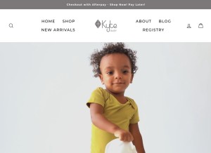 How kytebaby.com looks like on a tablet such as an iPad.