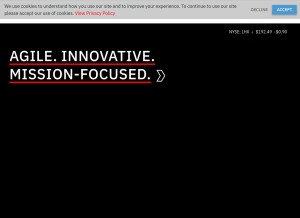 How l3harris.com looks like on a tablet such as an iPad.