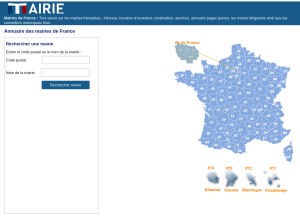 How la-mairie.com looks like on a tablet such as an iPad.