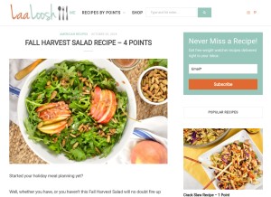 How laaloosh.com looks like on a tablet such as an iPad.