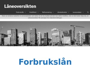 How laaneoversikten.no looks like on a tablet such as an iPad.