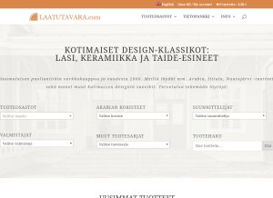 How laatutavara.com looks like on a tablet such as an iPad.