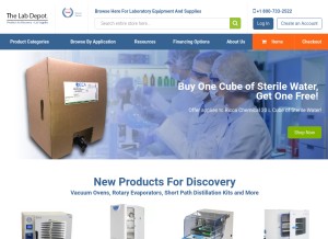 How labdepotinc.com looks like on a tablet such as an iPad.