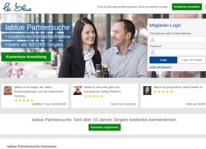 How lablue.de looks like on a tablet such as an iPad.