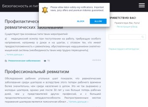 How labor-safety.org looks like on a tablet such as an iPad.