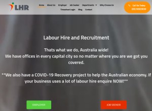 How labourhireandrecruitment.com.au looks like on a tablet such as an iPad.